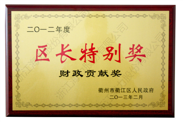 2012年度区长特别奖 